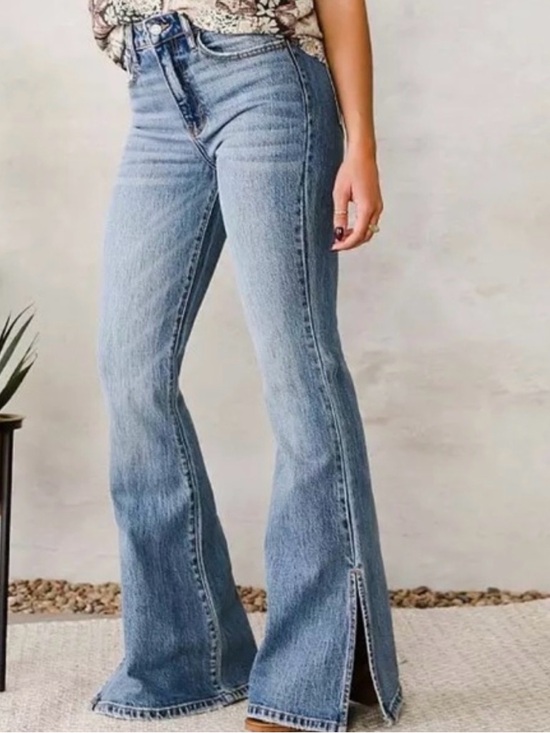 willow & root Denim - Willow + Root The Flared Out High Rise Split Hem Jeans, Size 24